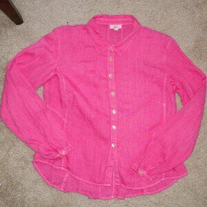 Barbie Pink Natural Fiber Button Down Shirt